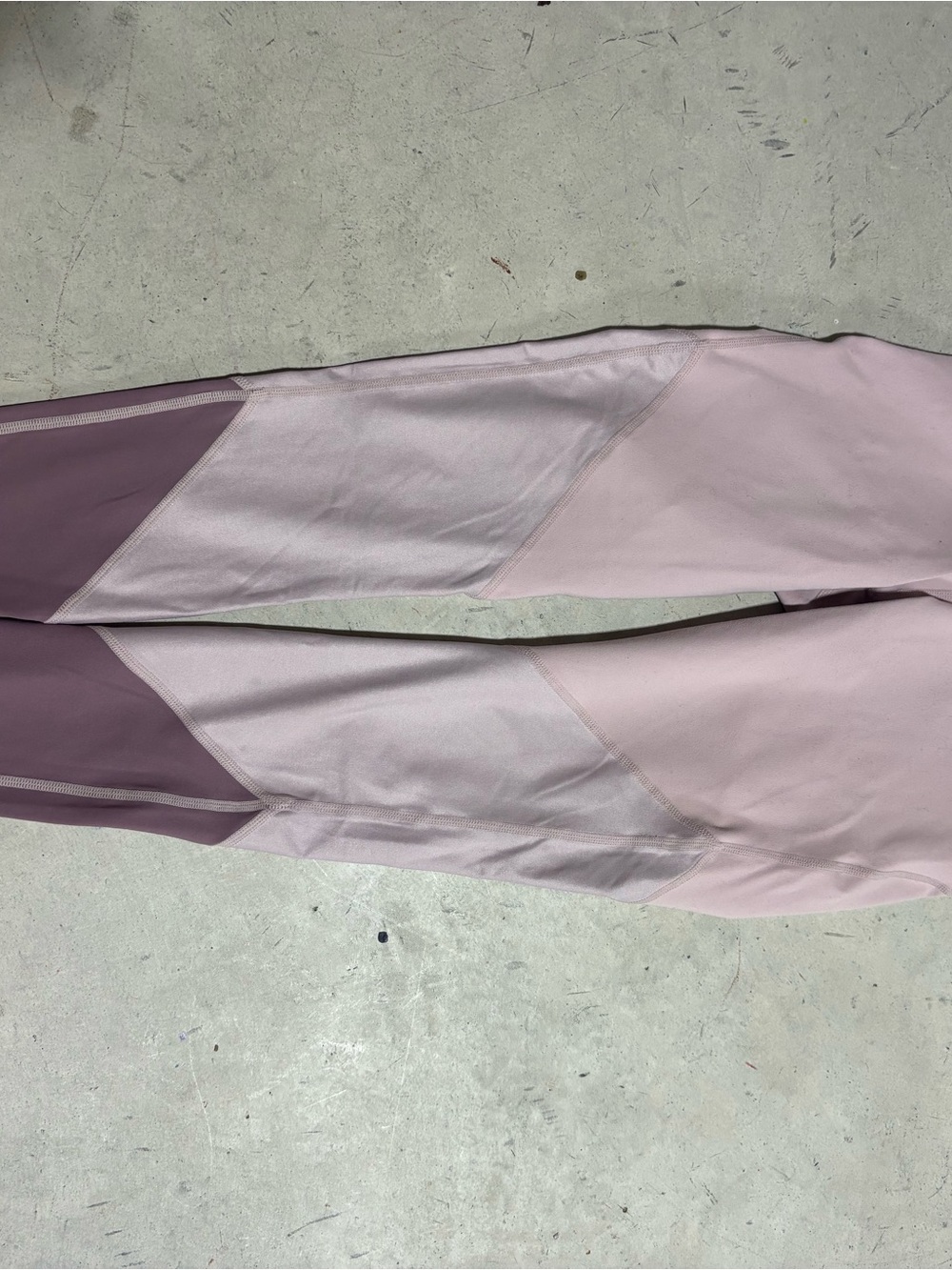 Fabletics Pink and Mauve Colorblock Leggings